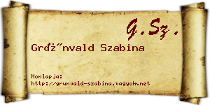 Grünvald Szabina névjegykártya